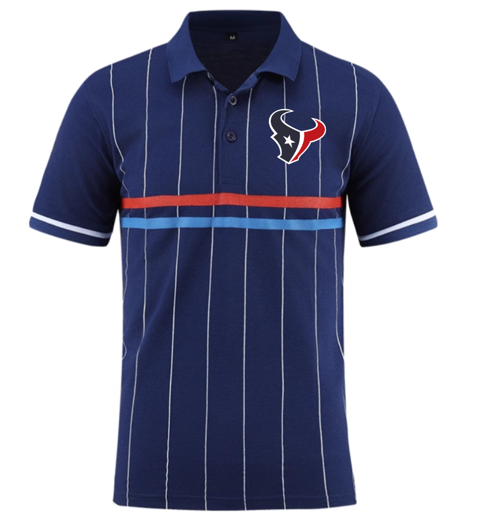 Houston Texans blue Men 2025 NFL polo T shirt
